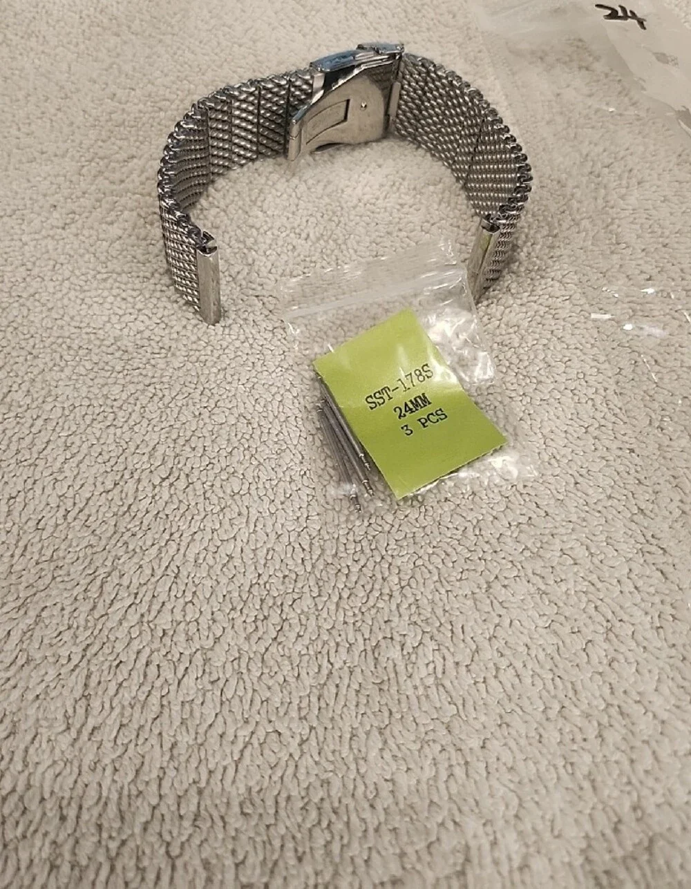 24mm Stainless Steel Mesh Watch Band - Silver